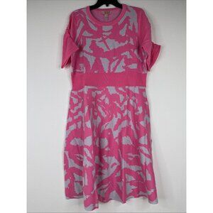 VG By Victor Glemaud Short Sleeve Sweater Dress Plus Size 1X Pink Wool Blend NEW